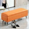 shoe storage bench ottoman Storage Benches storage Ottoman bench, Faux Leather storage Organizer Box Bench Seat,Modern Home Living Room Entryway