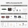 DEPSTECH Rotary Tool Kit, 200W Rotary Multi Tool 6 Variable Speed 10000-40000RPM with Keyless Chuck and Flex Shaft, 128pcs Accessories Set for DI