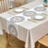 Yofori Table Cloth Wipe Clean Tablecloth Wipeable PVC Waterproof Rectangular Table Cover Plastic Table Protecter for Kitchen Outdoor (137x180cm,