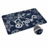 ALAGEO Christmas Decorative Doormat-Let It Snow Door Mats Blue Winter Snowflake Welcome Floor Mat Seasonal Winter Christmas Holiday Door Mat Entr