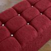 CROWNBEDSUK CUBED CHENILLE DIAMANTE OTTOMAN TOY STORAGE BLANKET BOX (RED)