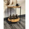 Living Room End Table with Storage Coffee Table and Round Table Narrow Side Table End Table for Living Room Fabric Storage Bag Nordic Style (Wood