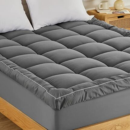 SONIVE Mattress Topper Ultra thick Fluffy Soft Topper Pillow-Top Box quilted pad with 360° elastic band up to 30cm Hotel Quality with Premuim 100