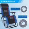 Universal Zero Gravity Chair Repair Cord Kit, 4 PCS Replacement Elastic Cords Repair Tool Kit for Repairing Zero Gravity Chair, Recliners, Garden