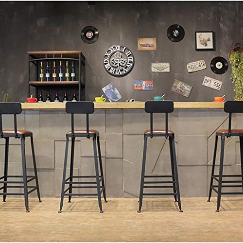 DINGZZ Bar Stool Nordic Minimalist Home Solid Wood High Stool Bar Stool Bar Chair Leisure Back Chair Stool