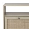Nathan James Mina Side, End or Accent Table with Natural Rattan Storage Door for Living Room or Nightstand for Bedroom, Engineered Wood Metal, Oa