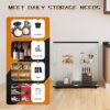 Beauty4U Glass Display Cabinet with 2 Shelves, 2 Doors Curio Cabinets for Living Room, Bedroom, Office, Black Floor Standing Glass Bookshelf, Qui