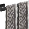 Towel Rails Stainless Steel Wall-Mounted Towel Rack For Kitchen Perforated Towel Ring For Bathroom 35CM(Color:Black)