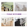Swpeet 10Pcs Lute Tablecloth Weights with 10Pcs Metal Clip Kit, Crystal Glass Teardrop Prisms Pendant Tablecloth Weights for Picnic Tables Tablec