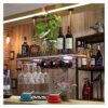 SUCHETA Hanging Wine Rack with Glass Holder and Shelf, Wine Holder Ceiling Hanging Mounted Solid Wood Wine Rack Wine Glass Metal Hanging Rack and