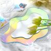 Wavy Acrylic Mirror Rainbow Irregular Aesthetic Vanity Wavy Frameless Amorphic Retro Mirror for Living Room Bedroom Bathroom Entryway Wall Decor