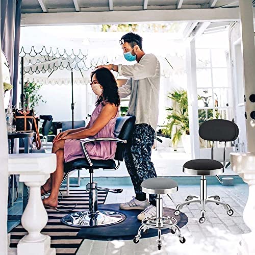 AANAN Stools,Beauty Stool Rolling Stool, Comfortable Swivel Stool on Wheels, Heavy Duty Hydraulic Metal Stool with Rod for Salon, Massage, Clinic