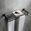 bathroom towel rack 304 Stainless Steel Towel Rails with 2 Towel Bars Heavy Duty Towel Holder Wall Mounted Towel Storage Rack for Bathroom, Kitch