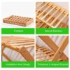UIELPT Foldable Bamboo Shoe Racks: 3 Tiers for Entryway Multi Tier Shoe Organizer Rack Multifunctional Storage