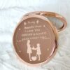 HCHES Stunning Rose Gold Foldable Compact Magnifying Mirror Engraved with Message, for Mum or Grandma at Mothers Day,Birthday,Thanksgiving,Christ