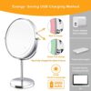 UUCOLOR Makeup Mirror with Lights USB Rechargeable 8 Inch 3 Color Lights Two Sided 1X/10X Magnification LED Vanity Mirror Touch Control 360°Rotat