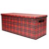 42 North Extra Large Multi-Purpose Storage Chest, Seasonal Decorative Storage - Holiday Plaid