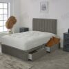 Plush Noni Panel Divan Bed Set With Memory Orthopaedic Mattress & Matching 20" Headboard | Storage Drawers Available (Coffee Plush, 4.6FT Double