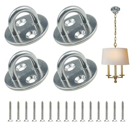 DonLeeving Heavy Duty Pad Eye Plate, 304 Stainless Steel Oblong Eye Pad Plate, Staple Ring Hook Loop U-Shaped Sail Shade Marine Hardware, Wall Ce