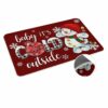 ALAGEO Christmas Decorative Doormat-Let It Snow Door Mats Blue Winter Snowflake Welcome Floor Mat Seasonal Winter Christmas Holiday Door Mat Entr