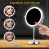 UUCOLOR Makeup Mirror with Lights USB Rechargeable 8 Inch 3 Color Lights Two Sided 1X/10X Magnification LED Vanity Mirror Touch Control 360°Rotat