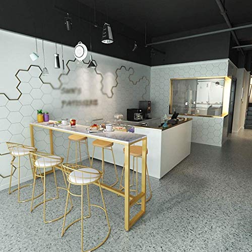 SDFGH Bar Stool Chairs High Chair Simple Wrought Iron Bar Chair Gold Stool Dining Chair Nordic Pub Accessories Leisure