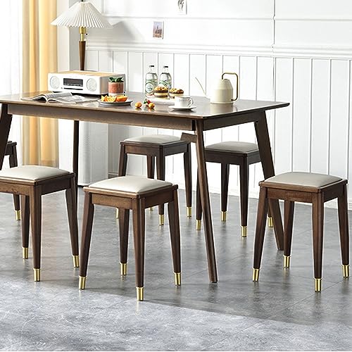 Bar Stools, Solid Wood Saddle Kitchen Stools with PU Leather Cushion Counter Height Barstools with Wooden Base for Kitchen Dining Cafe