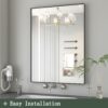 Abelockand Black Bathroom Mirror, 24" x 36" Black Vanity Mirrors, Matte Black Framed Rectangle Mirrors for Wall, Wall Mounted for Bedroom Entrywa