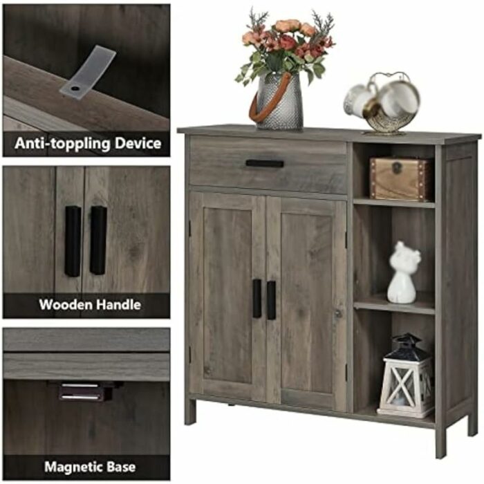 ZCMEB Floor Storage Cabinets With Doors And Shelves Drawers In The Living Room Bedroom Kitchen