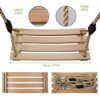 Wood swings, Arc Wooden swing,Hanging Swing Seat for Adult Kids Children Swing Chair Indoor and Outdoor Garden Yard Play (Gold)