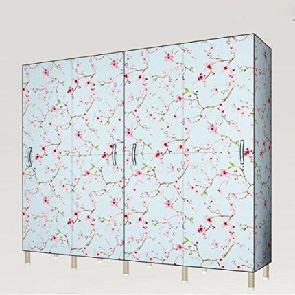 JYDQM Detachable Wardrobe Steel Frame Thicken Bold Double Folding Full Hanging Fabric Simple Storage Economy Cloth Wardrobe