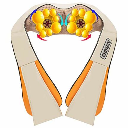 ALREMO HUANGXING - Neck and Shoulder Massager Electric with Heat Deep Kneading for Muscles Pain Relief Shiatsu Neck Shoulder Back Massager Relax