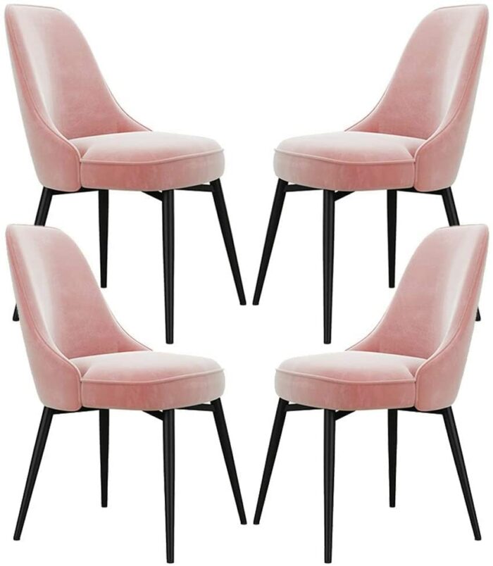 dining chair Kitchen Dining Chairs Set Office Business Chairs, 4 Pcs Dining Chairs Gold Velvet Seat Sponge Filling Back Metal Legs Antislip Foot