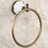 RAKUTE Antique Retro European Pastoral Style Green Bronze Towel Ring, Towel Rack, Round Hand Towel Holder Bathroom Ring