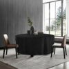 YINETTECH 128x71cm Black Round Outdoor Patio Table Cover Furniture Waterproof Polyester Fabric Furniture Garden Yard Protector