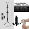 X CLICK Metal Coat Rack for Clothes, Bags, Coats with 12 Hooks with Triangular Base for More Stability 175 x 43 cm (Black)