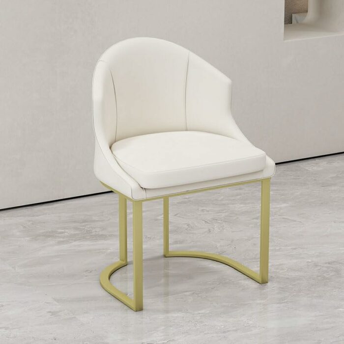 WALNUT Dining Chairs Design Metal Executive Backrest Chair Leisure Ergonomic Kitchen Furniture (Color : Argento, Size : Light Grey)