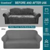 Granbest Thick Sofa Covers 3 Seater Stylish Pattern Stretch Couch Covers Non-Slip Sofa Slipcover with Elastic Bottom for Living Room Dog Pet Furn