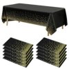 10 Pack Black Disposable Plastic Tablecloths,Plastic Rectangle Tablecloth Tablecloths 54 Inch x 108 Inch Party Table Cover for Picnic BBQ,Wedding