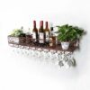 Wall-Mounted Wine Rack Glass Wine Glass Holder Vintage Wrought Iron Wine Rack Household Goblet Holder - Restaurant Kitchen Bar Decoration Storage