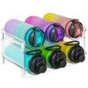Water Bottle Organizer,Water Bottle Holder for Cabinet,Stackable Cup Organizer Plastic Fridge Wine Racks for Kitchen Countertop Freezer Pantry Or