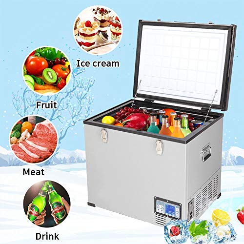 SDFGH 12/24V 60L Portable Car Refrigerator Freezer Multi-Function Dual-Use Cooler Warmer Thermoelectric Mini Fridge