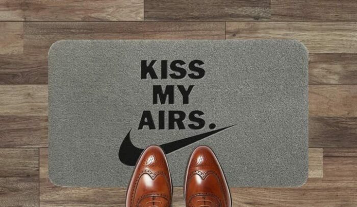 Kiss My Airs Coir Synthetic nylon Light Grey Brown Cream Green Novelty Door Mat Gift (Coir (Indoor))