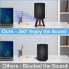 Wood Desktop Speaker Stand for Sonos Era 100 Stand Holder with Speaker Sticker, Wooden Tripod Speaker Stand Desk for Better Sound Compatible with