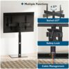 BONTEC TV Floor Stand for 30-70 inch LED LCD OLED Plasma Flat Curved TVs, Height Adjustable Tall TV Stand with Brackets up to 40kg, Max VESA 600x