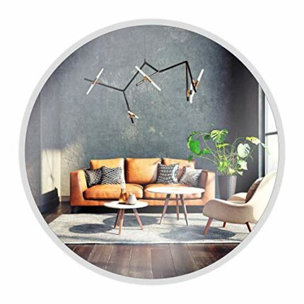 Gold&Chrome Round Wall Mirror with Aluminium Frame | Teflon Coated Mirror Surface Resistant to Moisture | Powder Coated Mirror Frame 2 cm Deep Ea