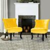 HULALA HOME Velvet Dining Chair Dressing Vanity Chairs Kitchen Upholstered Accent Chair with Black Legs for Dining Room Living Room Bedroom (1, B