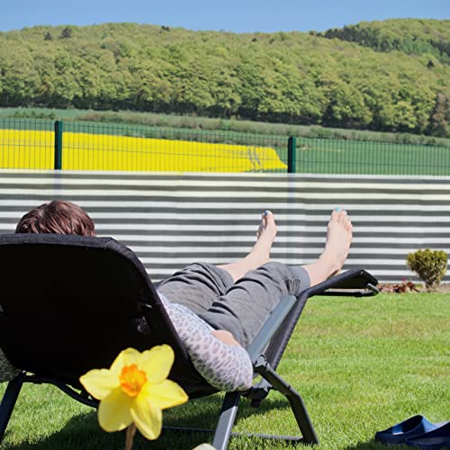 Relaxdays Garden Privacy Screen, for Balcony & Patio, UV Resistant, HDPE, 1.2 m x 6 m, Grey/White