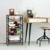 5-tier Trolley on Wheels, Vegetable Rack, Kitchen Storage Utility Cart, Rolling Storage Rack for Kitchen Office Bathroom Laundry Room