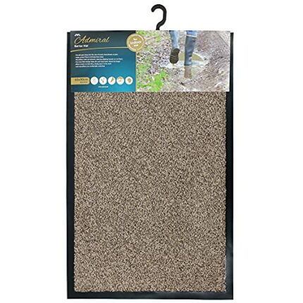 JVL Admiral Barrier Door Mat, Microfibre, Stone, 60 x 90cm, One Size